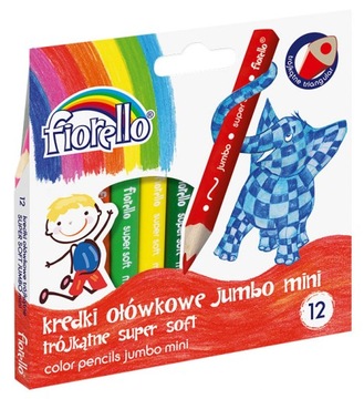 KREDKI OŁÓWKOWE JUMBO MINI TRÓJKĄTNE FIORELLO