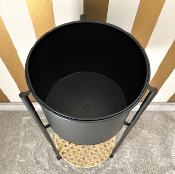 Czarna donica na stojaku 60cm