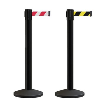 ЧЕРНЫЙ СТОЛБ С ПРЕДУПРЕЖДАЮЩЕЙ ЛЕНТОЙ 4 М