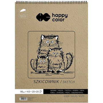 BLOK ARTYSTYCZNY SZKICOWY A3 40k 90g - Happy Color