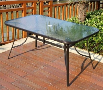 Комплект садовой мебели Стол стеклянный T25, прямоугольный, 120x80+, 6 стульев PATI