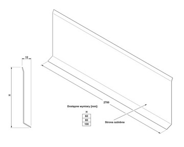 LISTWA PRZYPODŁOGOWA F COKÓŁ ZŁOTY POŁYSK 6cm