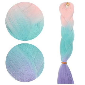 Włosy SYNTETYCZNE do warkoczyków KOLOROWE warkoczyki DOCZEPIANE WŁOSY ombre