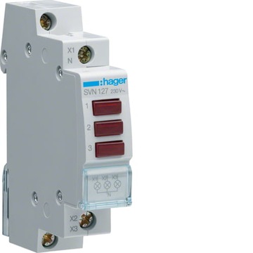 Lampka sygnalizacyjna LED 3x czerwona Hager SVN127