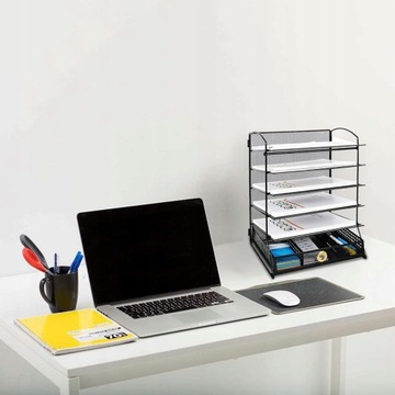 Практичный и элегантный органайзер для документов, сортировщик, 5 полок + ящик.