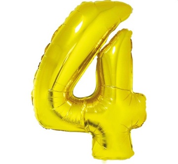 Balon foliowy Cyfra 4 złota 92 cm Hel Urodziny