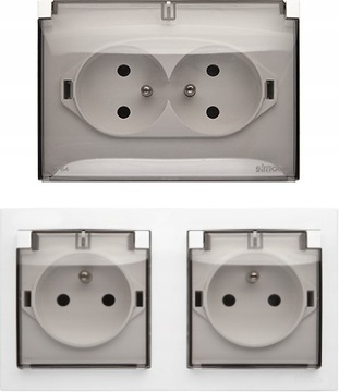 Одинарная розетка для поверхностного монтажа IP44 Simon Aquaclick