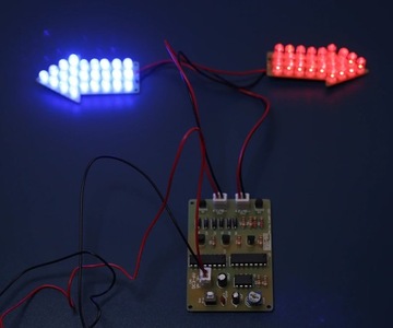 Strzałki efekt Led kierunkowskazy CZERWONO- NIEB DIY KIT