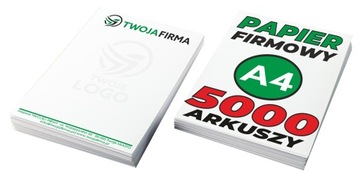 Papier FIRMOWY A4 z Nadrukiem LOGO 5000 sztuk