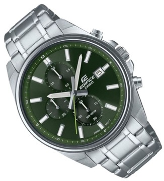 Klasyczny srebrny zegarek męski na bransolecie Casio EFV-610D + GRAWER