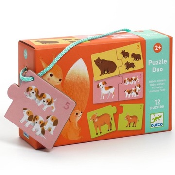 DJECO Puzzle Duo Zwierzątka mamy i dzieci