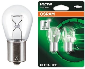 OSRAM ULTRA LIFE P21W 12V ŻARÓWKI SAMOCHODOWE COFANIA STOPU KOMPLET