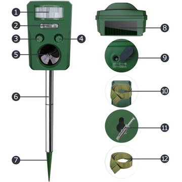 ОТПУСКАТЕЛЬ ЖИВОТНЫХ ДЛЯ СОБАК, КОШЕК, ПТИЦ, ДИКИХ МЫШЕЙ, 7в1, ЗВУКИ, СИЛЬНАЯ ВСПЫШКА
