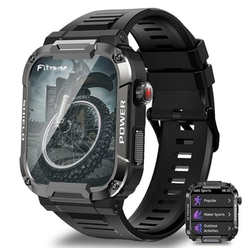 Smartwatch Z Funkcją Telefonu 1.85'' Dotykowy Ekran Monitor Tętna MK66