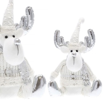 RENIFER FIGURKA ŚWIĄTECZNA DEKORACJA ŁOŚ OZDOBA NA PREZENT SIEDZĄCY