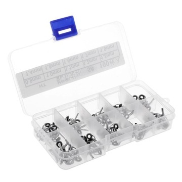 100 шт. комплект для ремонта удочки, разные размеры, втулки для удочки, кольцо для веревки, 0,9-1,9 мм