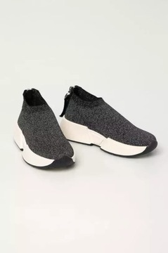 DKNY sneakersy buty sportowe czarne szare 38