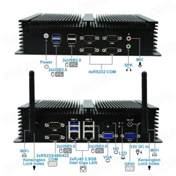 Промышленный ПК без вентилятора GK1 Intel USB COM GPIO 2.5Gb HDMI VGA WiFi IoT