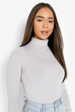 БОДИ В РЕБРИКУ С ДЛИННЫМ РУКАВОМ GOLF CLASSIC FIT BOOHOO 40