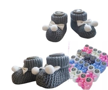 Wełniane skarpetki BUCIKI niemowlęce r 16-18 0-3M