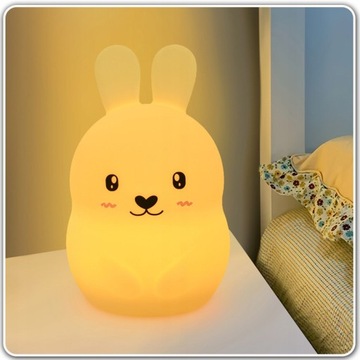 Ночник SOFT RABBIT для детей, цветной СИЛИКОНОВЫЙ RGB светодиод + ПУЛЬТ ПУЛЬТА