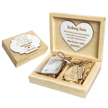 Pamiątka Chrztu Świętego Pudełko na Prezent Chrzest Święty Prezent Aniołek