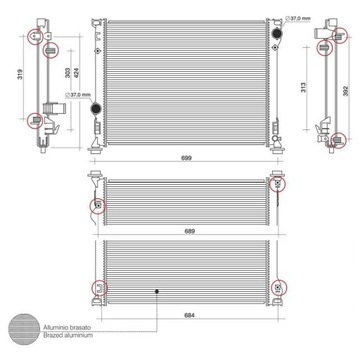 CHLADIČ DODGE CHARGER CHALLENGER CHRYSLER 300C 05- 68050126AB 68050126AA