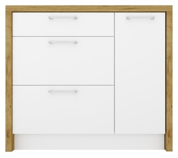 Wyspa kuchenna z szafkami z szufladami i półką 100x80x86 BIAŁY/ARTISAN