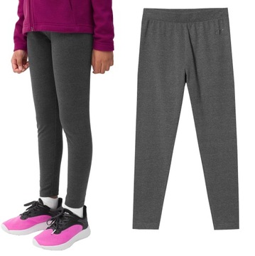 4F LEGGINSY DZIECIĘCE DZIEWCZĘCE DZIANINOWE