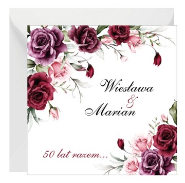 Zaproszenie na 50 40 30 25 Rocznicę Ślubu + IMIONA personalizowane WZORY