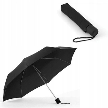 PARASOL SKŁADANY MANUALNY KLASYCZNY CZARNY POKROWIEC 55 cm MOCNY