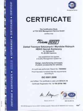 CHRYSLER GRAND VOYAGER 2007-16 HEKO ДВЕРИ DAIRINGS