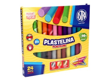 Plastelina ASTRA 24 kolory ORYGINAŁ