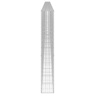 vidaXL Габионная стенка с крышками, оцинкованная сталь, 900x30x200 см