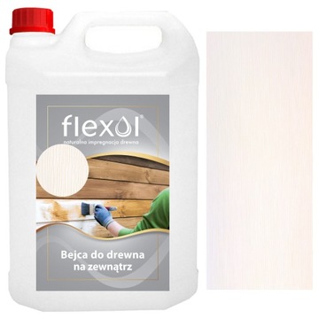 Biała Bejca wodna kolor BIEL zewnętrzna do drewna 4 L Flexol