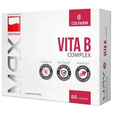 Max Vita B Complex, 60 tabletek zestaw witamin z grupy B Complex