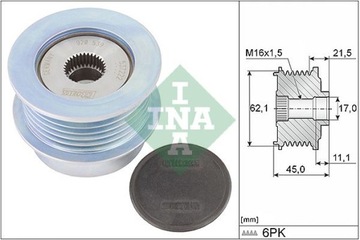 SPRZĘGŁO ALTERNATORA KOŁO PASOWE 535 0367 10 INA