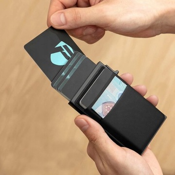 PORTFEL MĘSKI ALUMINIOWY ETUI NA KARTY CARD HOLDER OCHRONA RFID BLOKADA