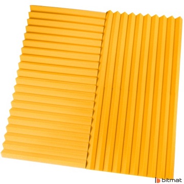 Клин пенопласт акустический звукоизоляционный 50х50см Желтый - для студии, комнаты.