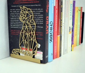 Podpórka do książek KOT Geometryczny Metal Złoty