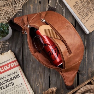 СТИЛЬНАЯ КОЖАНАЯ НАСТЕННАЯ СУМКА, КОРИЧНЕВАЯ, КОНЬЯК