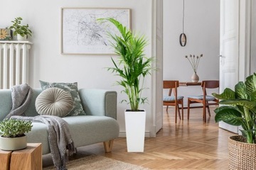 ЦВЕТОЧНЫЙ ГОРШОК LAMELA FINEZJA 30x30 h57 СО ВСТАВКОЙ, БЕЛЫЙ ГЛЯНЦЕ