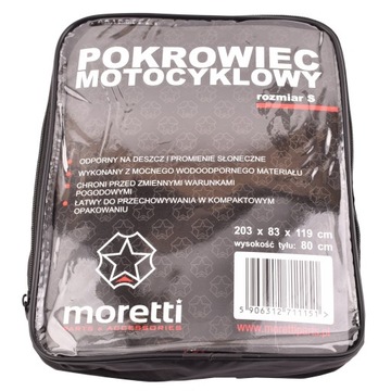 POKROWIEC NA MOTOCYKL MORETTI S 203x83x135