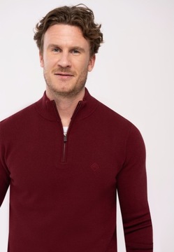 OUTLET męski sweter burgundowy ze stójką VOLCANO S-JOIN 5XL