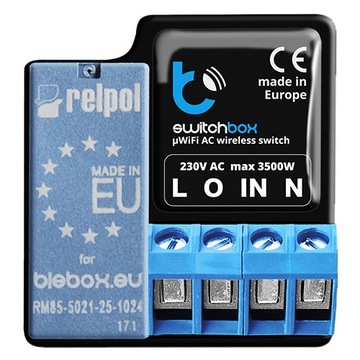 Włącznik 1-kanałowy - switchBox 230V WiFi BLEBOX