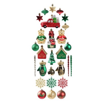 70x Набор елочных игрушек в форме шаров. Небьющиеся украшения.