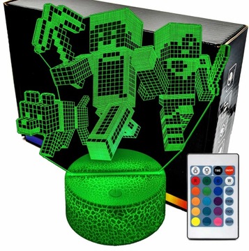 Minecraft Стив Алекс и Собака 3D светодиодный ночник