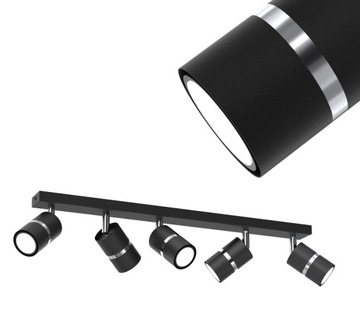 PLAFON REGULOWANY OPRAWA EYE SPOT TUBA 5xGU10 75cm CZARNY $%%