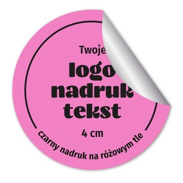 Różowe Etykiety Naklejki Okrągłe Logo Tekst 40mm 200szt Na Świece Produkty