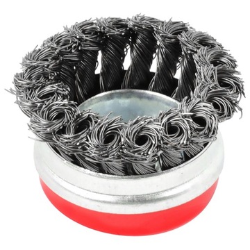 SZCZOTKA DRUCIANA DOCZOŁOWA PLECIONA 65mm M14 DO SZLIFIERKI KĄTÓWKI OPASKA